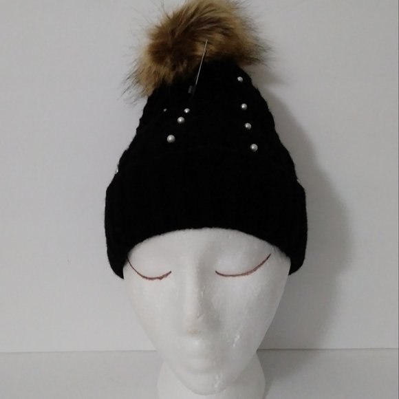 Marcus Adler Embellished Faux Fur Pom Pom Beanie - Picture 3 of 14